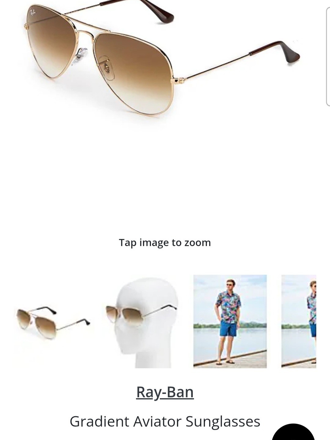 Ray-Ban Women's/Men’s Gold Frame Aviator Sunglasses With Brown Gradient Lenses